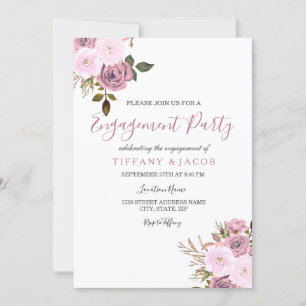 Roze en Roos Gold Engagement Party nodigt uit Kaart