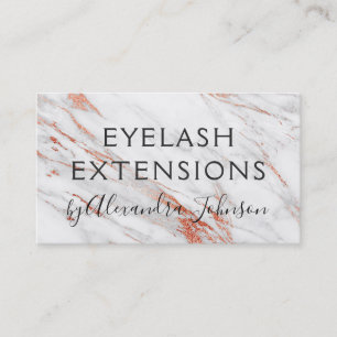 Roze en Roos Gold Marble Eyelash Extensions Visitekaartje