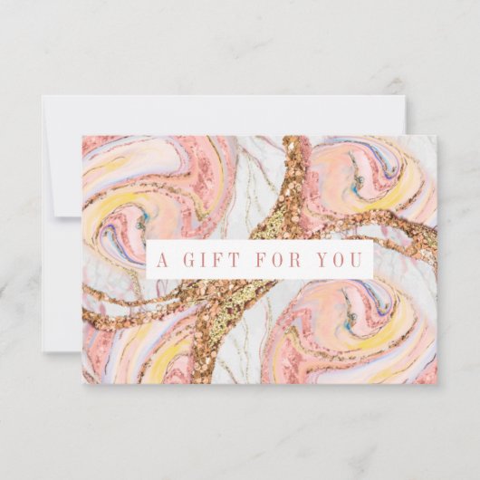Roze en Roos Gold Marble Gift Certificate (Voorkant)