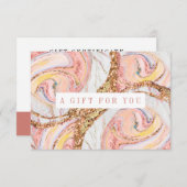 Roze en Roos Gold Marble Gift Certificate (Voorkant / Achterkant)