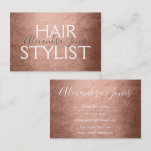 Roze en Roos Gold Metal Hair Stylist Visitekaartje