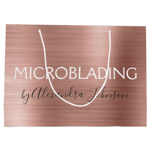 Roze en Roos goudkleurige metalen microblading Groot Cadeauzakje (Achterkant)