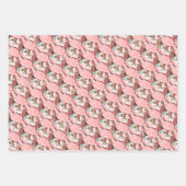 roze en roos  kerstmis inpakpapier vel (Voorkant 2)