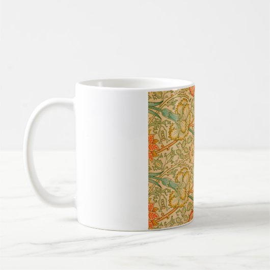 Roze en Roos Patroon (door William Morris) Koffiemok (Links)
