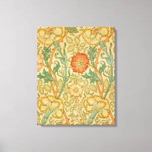 Roze en roos patroon (van William Morris) Canvas Afdruk