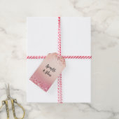 Roze en Roos Sparkle Ombre Cadeaulabel (Met Touw)