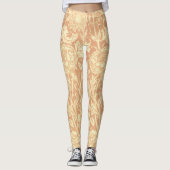 Roze en Roos van William Morris,  bloemen Leggings (Voorkant)