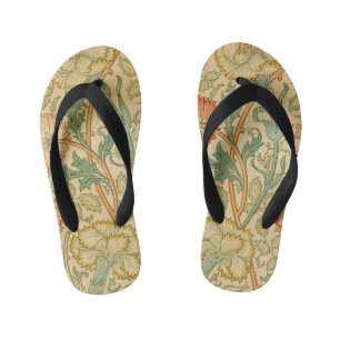 Roze en Roos van William Morris  Floral Kinder Teenslippers