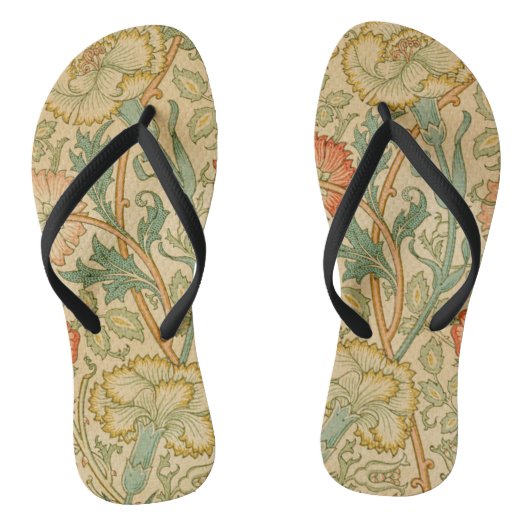 Roze en Roos van William Morris Floral Teenslippers (Voetbed)