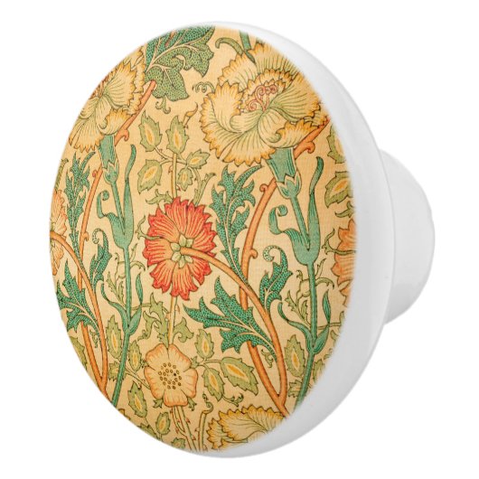 Roze en Roos van William Morris Keramische Knop (Rechts)