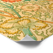 Roze en Roos van William Morris Poster (Hoek)