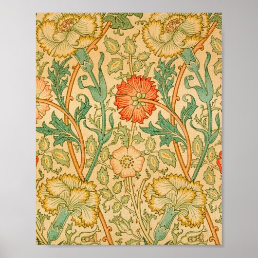 Roze en Roos van William Morris Poster (Voorkant)