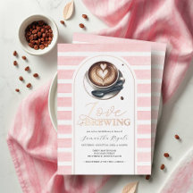 Roze en roze gouden koffie bruidsdouche thema