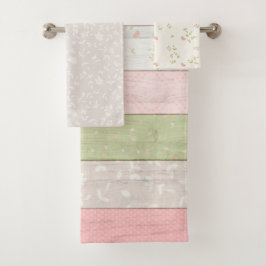 Roze en roze houtkool bad handdoek