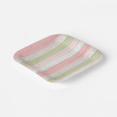 Roze en roze houtkool papieren bordje (Gebogen)