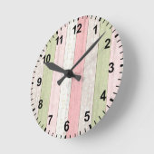 Roze en roze houtkool ronde klok (Hoek)