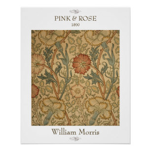 Roze en roze William Morris bloemstuk muurprint Perfect Poster