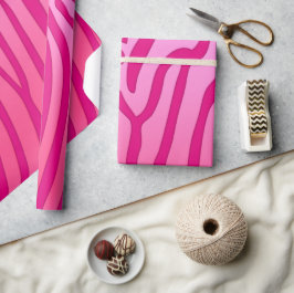 Roze en Roze Zebra Strepen Dierenprint Cadeaupapier