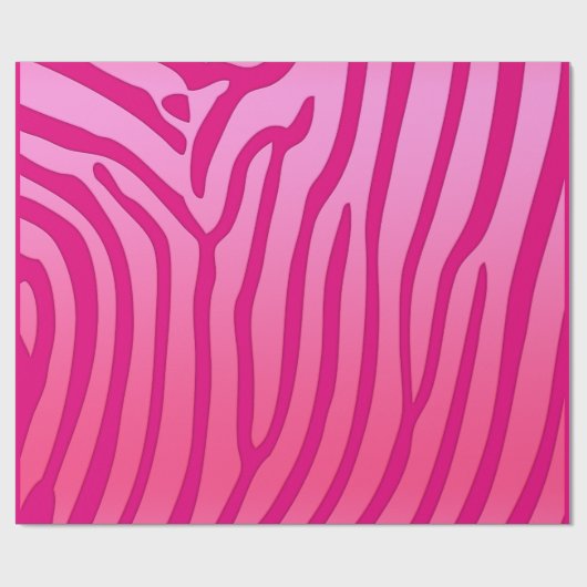Roze en Roze Zebra Strepen Dierenprint Cadeaupapier (Vlak)