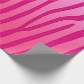Roze en Roze Zebra Strepen Dierenprint Cadeaupapier (Hoek)