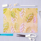 Roze en Sage Abstracte folders op Oranje achtergro Tissuepapier (Craft)