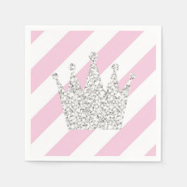 Roze en Silver Princess Crown Napkins Servetten