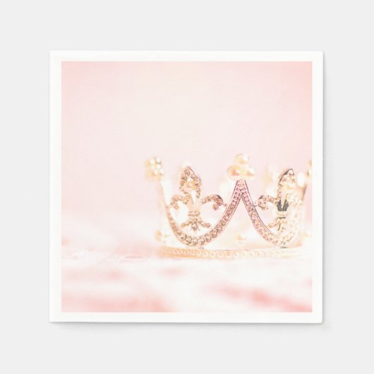 Roze en Silver Princess Crown Servet (Voorkant)