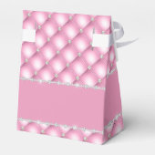 Roze en Silver Tufted Glamor Favor Box Bedankdoosjes (Achterkant)