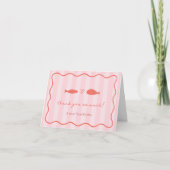 Roze en Sinaasappel Hand getrokken vis bruiloft do Bedankkaart (Voorkant)