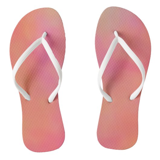 Roze en Sinaasappel Marmerled Cloud abstract Teenslippers (Voetbed)