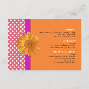 Roze en Sinaasappel met Daisy Enclosure Kaart