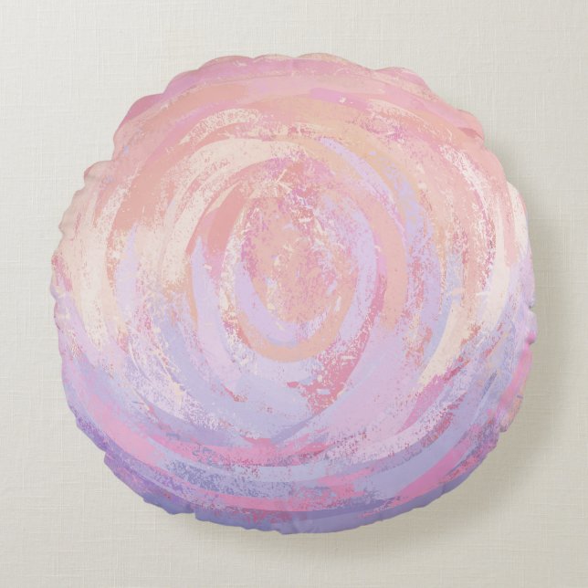 Roze en Stinky Rond Kussen (Voorkant)