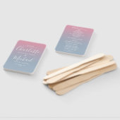 Roze en stoffig blauwe Ombre-huwelijksprogramma Handwaaier (Niet-gemonteerd)