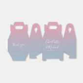 Roze en stoffige blauwe ombre elegante script brui bedankdoosjes (Uitgevouwen)