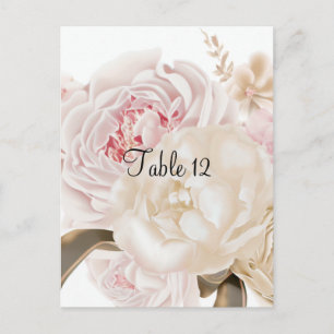 Roze en Taupe Bloemen Tafel Zitje Kaart