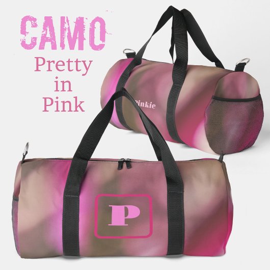 Roze en Taupe Chique Camouflage Monogrammed Plunjezak