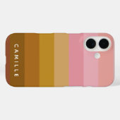 Roze en Terracotta Boho Geometrische Stripes Naam Case-Mate iPhone Case (Achterkant (horizontaal))