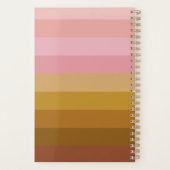 Roze en Terracotta Boho Geometrische Stripes Naam Planner (Achterkant)
