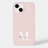Roze en Terracotta Modern Initiaal Monogram Hoesje (Achterkant)