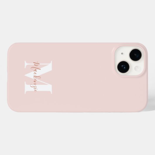 Roze en Terracotta Modern Initiaal Monogram Hoesje (Achterkant (horizontaal))