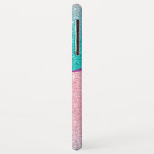 Roze en turquoise geometrisch ontwerp Case-Mate iPhone case (Achterkant/links)