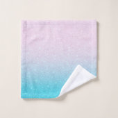 Roze en Turquoise Glitter Ombre Bad Handdoek (Wasdoekje)