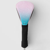 Roze en Turquoise Glitter Ombre Golfheadcover (Voorkant)
