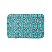 Roze en turquoise Paisley Patroon Badmat (Voorkant)