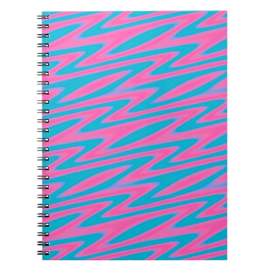 Roze en Turquoise Patroon Notitieboek (Voorkant)