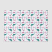 Roze en Turquoise Retro kerstversieringen Tissuepapier (Voorkant)