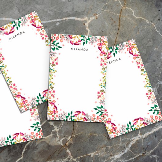 Roze en Violet Boho Wildbloemen Naam toevoegen Post-it® Notes