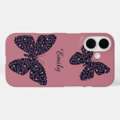 Roze en Violet Floral Butterfly, speciaal geperson Case-Mate iPhone Case (Achterkant (horizontaal))
