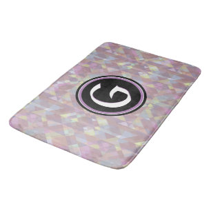Roze en Violet Geometrisch met aangepast monogram Badmat