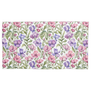 Roze en Violet zoete erwten Kussensloop